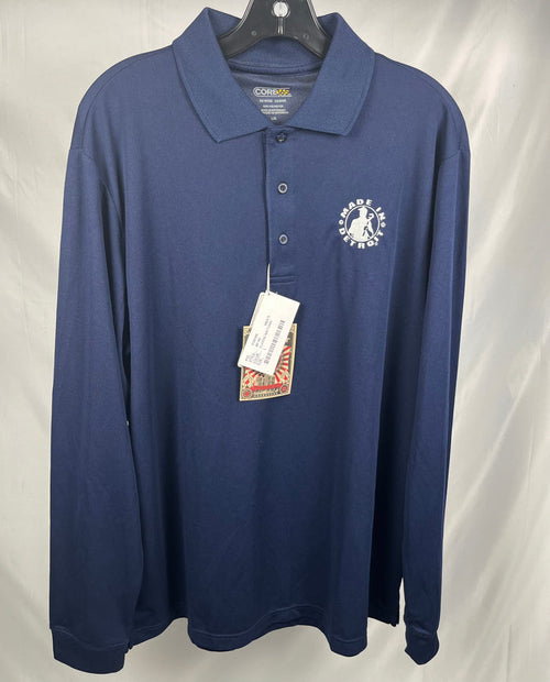 (1 of 1) MID Navy Long Sleeve Polo - LARGE