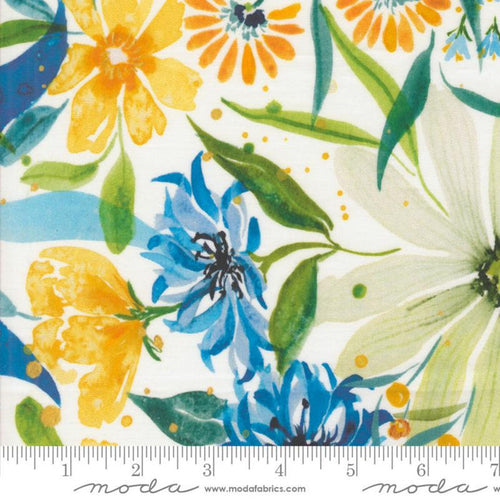 108" Wide Backing - Moda - Sunshine Blue Skies Cloud  - 108020 11