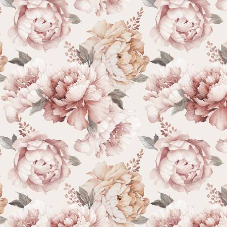108in Wide Back - Daybreak on the Prairie - Peonies Cream - Riley Blake - WB17692R-CREAM