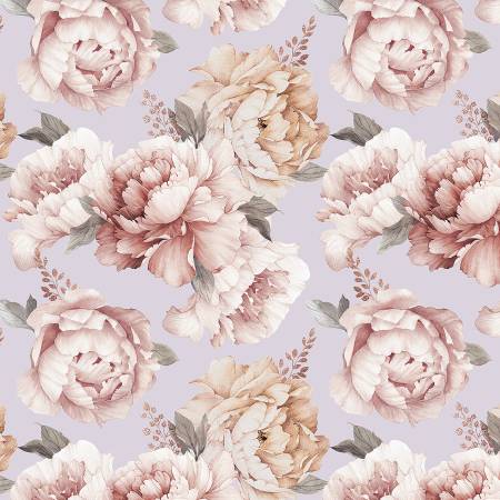 108in Wide Back - Daybreak on the Prairie -  Peonies Purple - WB17692R-PURPLE