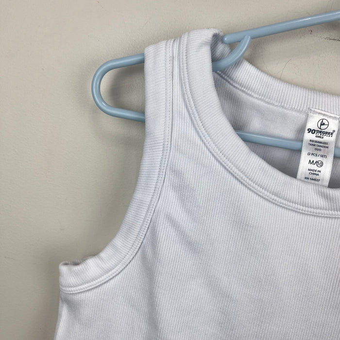 90 Degree by Reflex Rib Seamless Tank Top White M 10