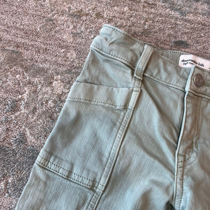 Abercrombie Kids High Rise Wide Leg Cargo Jeans 7/8 Long