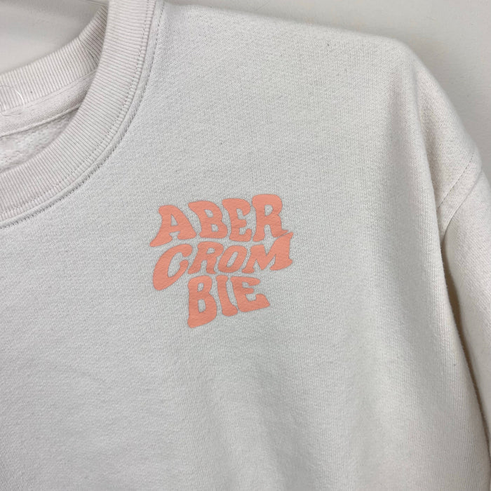 Abercrombie Kids Relaxed Fit Graphic Sweatshirt Groovy Hearts & Flowers 9-10
