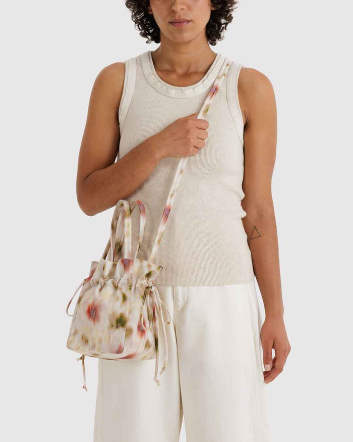 Abstract Floral Nylon Drawstring Bag | BAGGU | Nylon Drawstring Bag