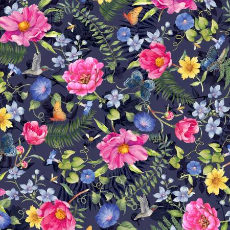 Allover - Floral Blue  - P & B Textiles -  ISON05642-N