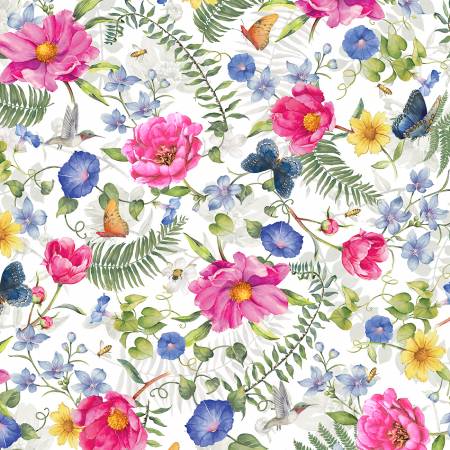 Allover - Floral White - P&B Textiles - ISON05642-W