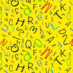 Alphabet Soup - Yellow - Toss - Qt Fabrics - 28210-S