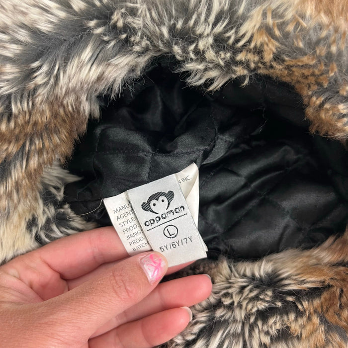 Appaman Benji Faux Fur Trapper Hat Navy Blue Large 5-7