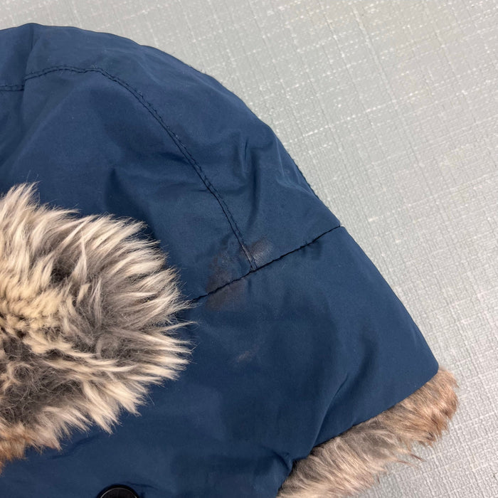 Appaman Benji Faux Fur Trapper Hat Navy Blue Large 5-7