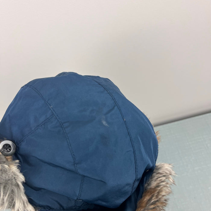 Appaman Benji Faux Fur Trapper Hat Navy Blue Large 5-7