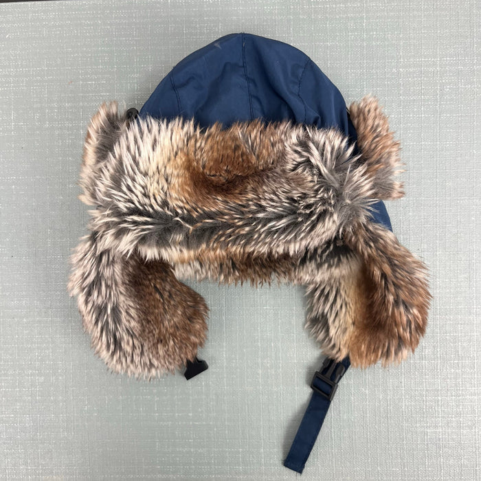 Appaman Benji Faux Fur Trapper Hat Navy Blue Large 5-7