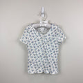 Art Class Short Sleeve Blue White Floral Ribbed T-Shirt S 6-7