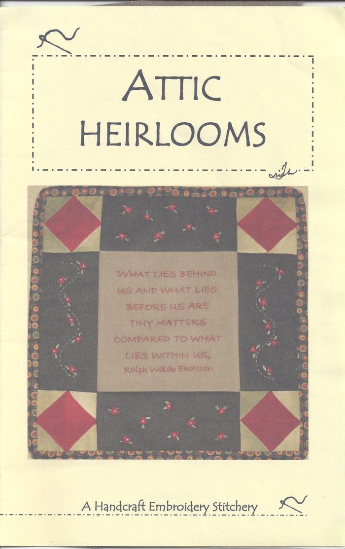 Attic Heirlooms - Embroidery Pattern  - What Lies Behind - Sa116Red