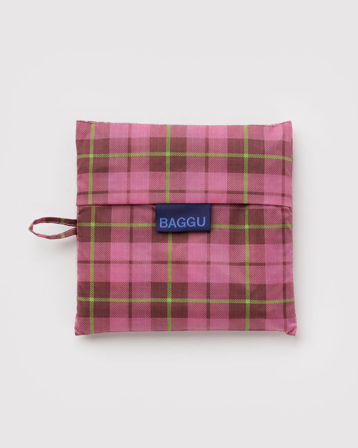 Azalea Pink Tartan Big BAGGU | BAGGU | Big BAGGU