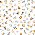 Bear Hugs - 30065 Z  - White Flowers & Insects Toss - Qt Fabrics