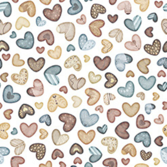 Bear Hugs - White Hearts - 30064 Z- Qt Fabrics