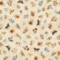 Bear Hugs -Tan Flowers & Insects Toss- 30065 A- Qt Fabrics