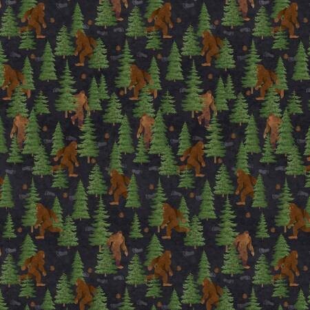 Bigfoot Country - Bigfoot In The Night Allover - P&B Textiles - BCOU6126-K