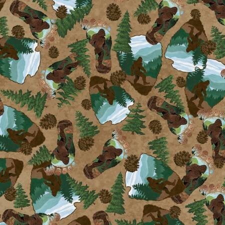 Bigfoot Country - Sasquatch Toss - P&B Textiles - BCOU6125-Z