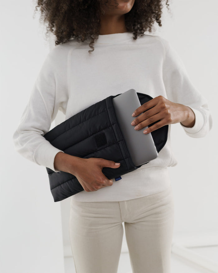 Black 13/14" Puffy Laptop Sleeve | BAGGU | Laptop Sleeve 13”/14"