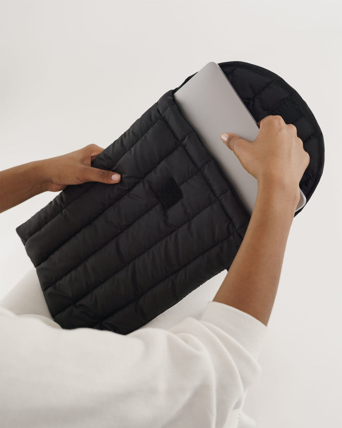 Black 16" Puffy Laptop Sleeve | BAGGU | Laptop Sleeve 16"