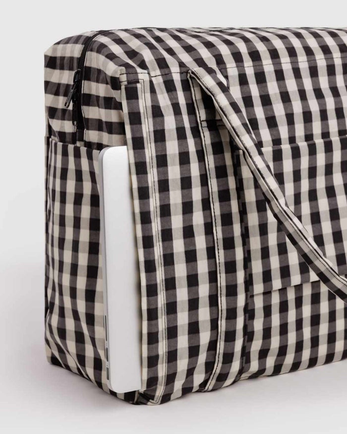 Black and Cream Gingham Cloud Carry-On | BAGGU | Cloud Carry-On