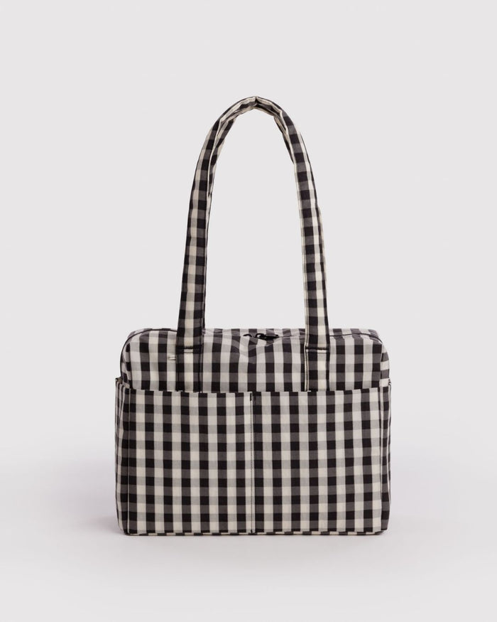 Black and Cream Gingham Everyday Cloud Bag | BAGGU | Everyday Cloud Bag