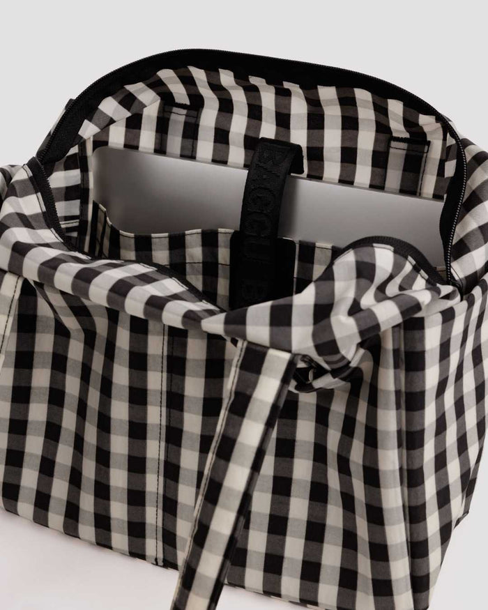 Black and Cream Gingham Everyday Cloud Bag | BAGGU | Everyday Cloud Bag