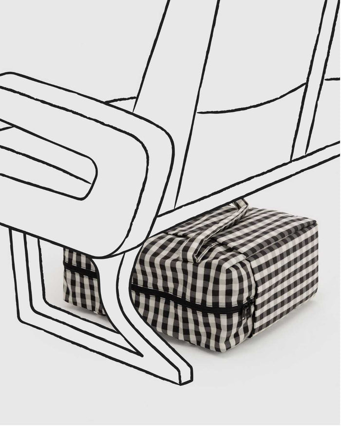 Black and Cream Gingham Small Cloud Carry-On | BAGGU | Small Cloud Carry-On
