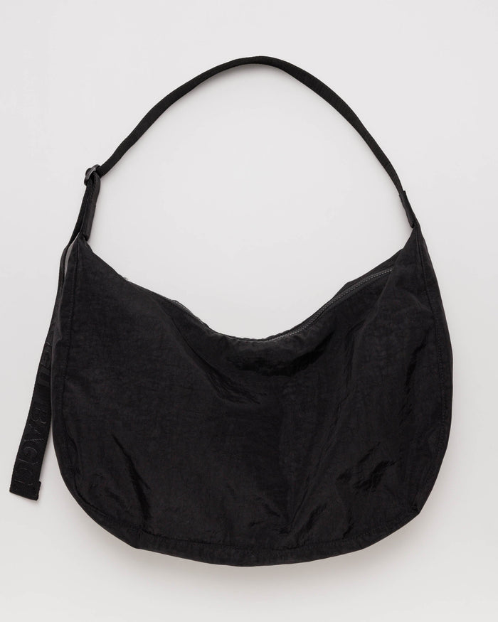 Black Large Nylon Crescent Bag | BAGGU | Large Nylon Crescent Bag