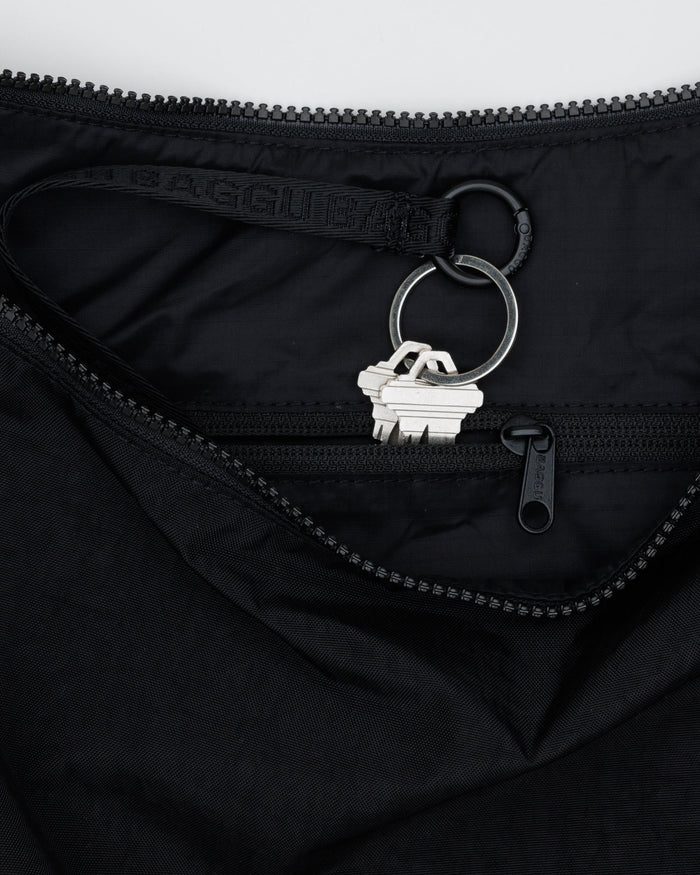 Black Large Nylon Crescent Bag | BAGGU | Large Nylon Crescent Bag