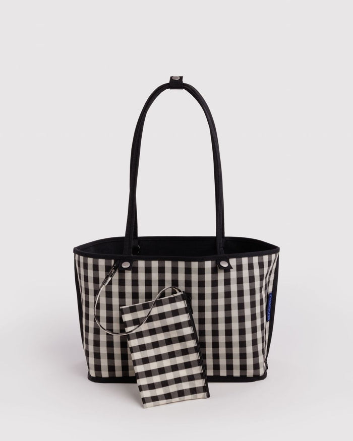 Black Mix Medium Nylon Reversible Tote | BAGGU | Medium Nylon Reversible Tote