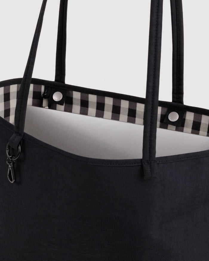Black Mix Medium Nylon Reversible Tote | BAGGU | Medium Nylon Reversible Tote