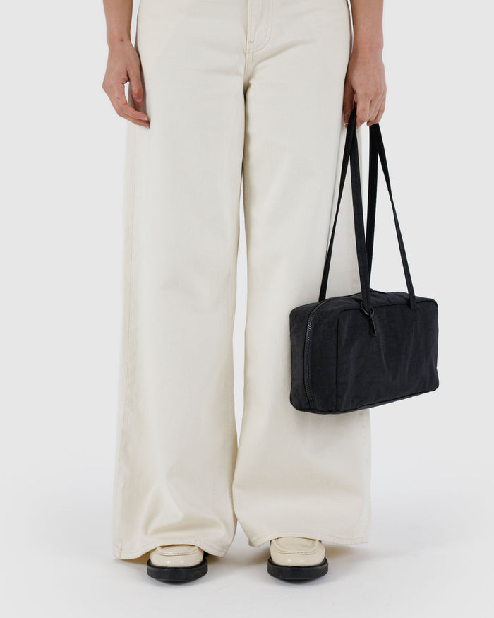 Black Nylon Bowler Bag | BAGGU | Nylon Bowler Bag