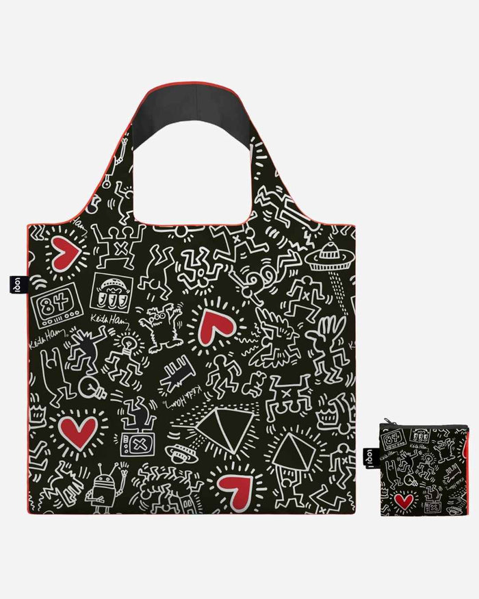 Black Pattern By Keith Haring Recycled Bag | LOQI | Recycled Bag