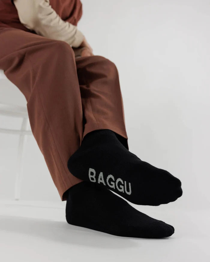 Black Ribbed Sock | BAGGU | Socks