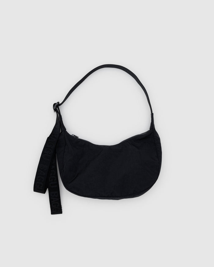 Black Small Nylon Crescent Bag | BAGGU | Small Nylon Crescent Bag