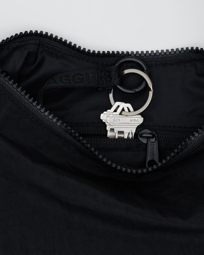 Black Small Nylon Crescent Bag | BAGGU | Small Nylon Crescent Bag