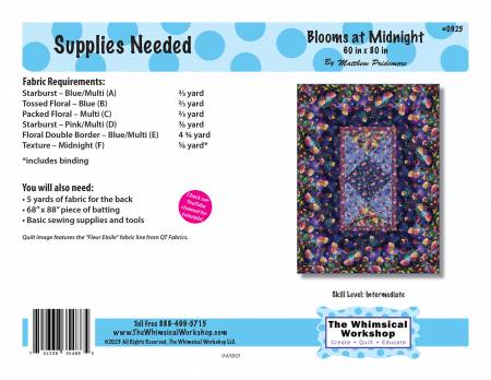 Blooms at Midnight - TWW0925 - Quilt Pattern 60 x 80