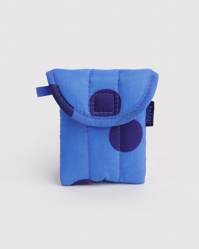 Blue Polka Dot Puffy Earbuds Case | BAGGU | Earbud Case