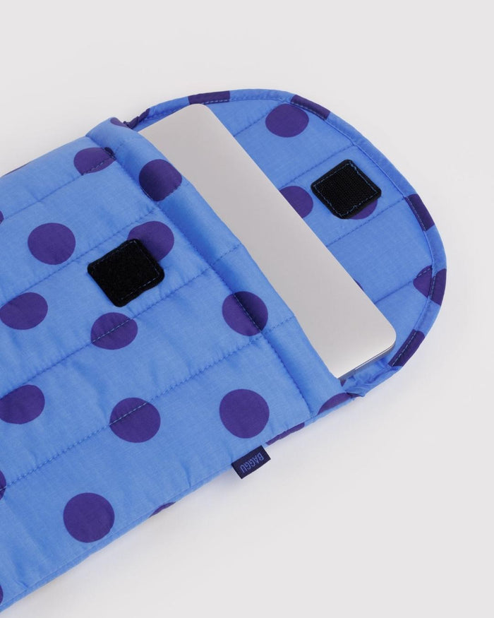 Blue Polka Dot Puffy Laptop Sleeve 13"/14" | BAGGU | Laptop Sleeve 13”/14"