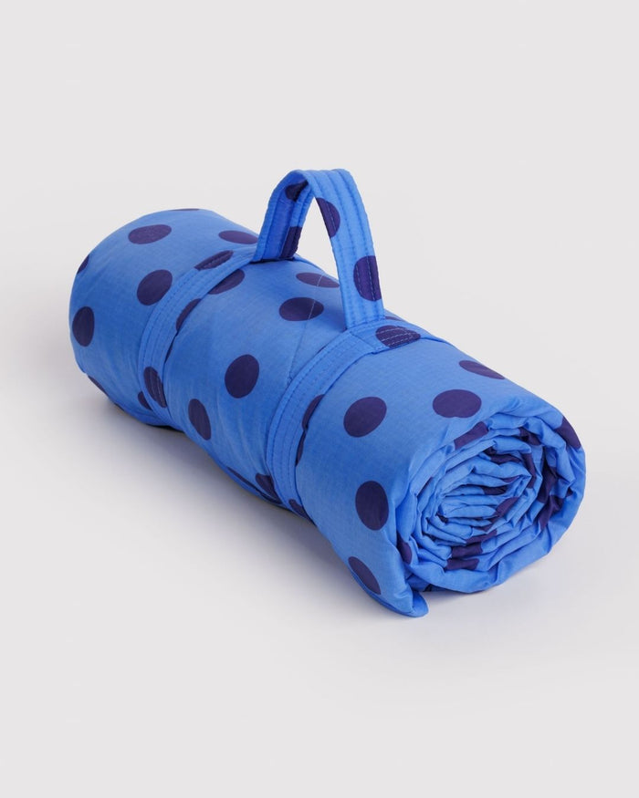 Blue Polka Dot Puffy Picnic Blanket | BAGGU | Picnic Blanket