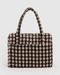 Blurred Gingham Brown Cloud Carry-on | BAGGU | Cloud Carry-On