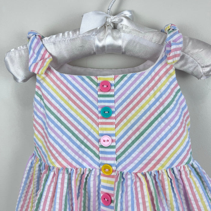 Bonnie Baby Pastel Stripe Seersucker Dress 6-9 Months