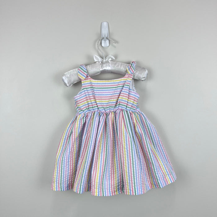 Bonnie Baby Pastel Stripe Seersucker Dress 6-9 Months
