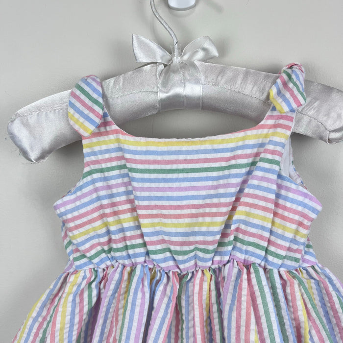 Bonnie Baby Pastel Stripe Seersucker Dress 6-9 Months