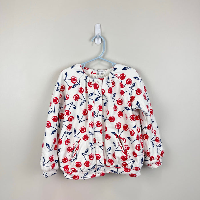 Bonpoint Girls Quilted Cherry Cardigan Jacket 6