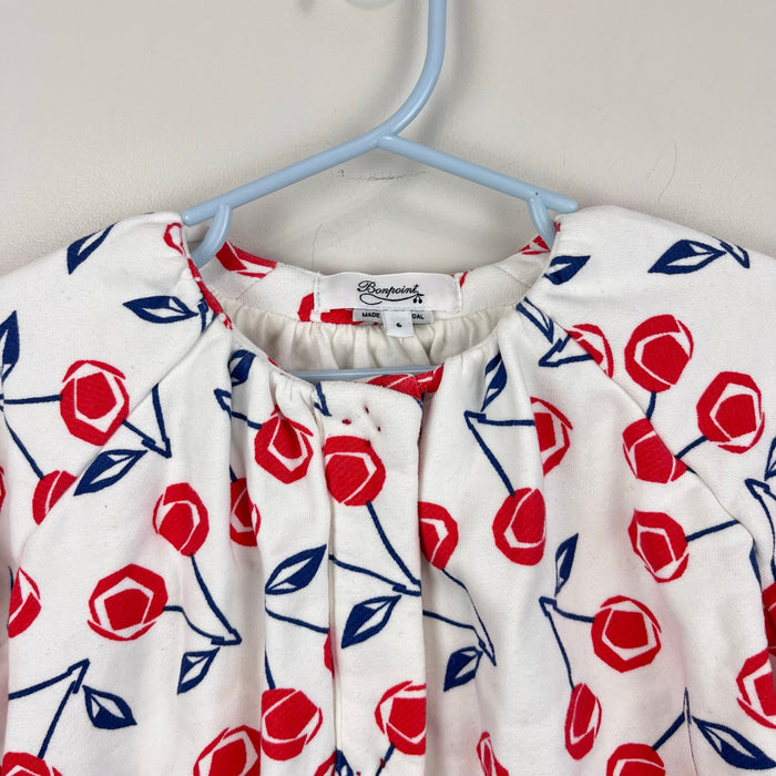Bonpoint Girls Quilted Cherry Cardigan Jacket 6