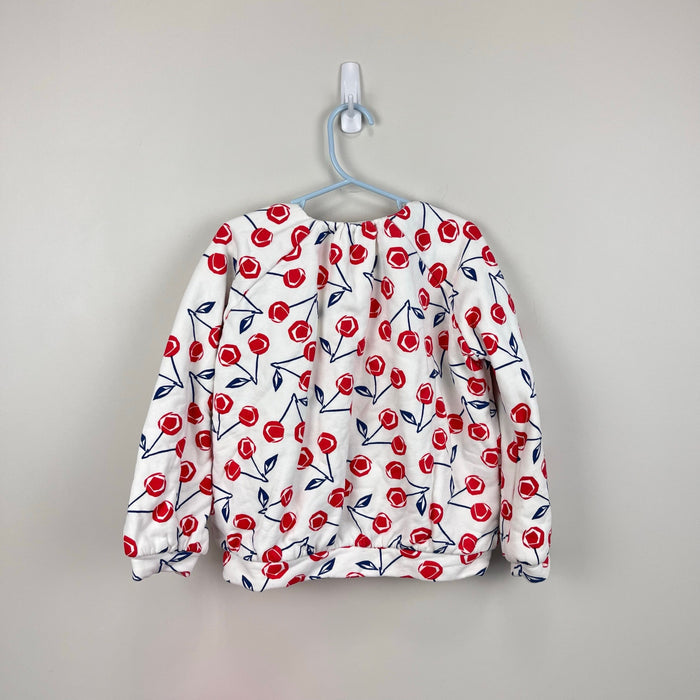 Bonpoint Girls Quilted Cherry Cardigan Jacket 6