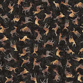 Buck Wild - Black -  Deer Silhouettes - 30806J- Qt Fabrics